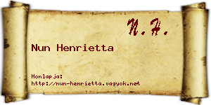 Nun Henrietta névjegykártya